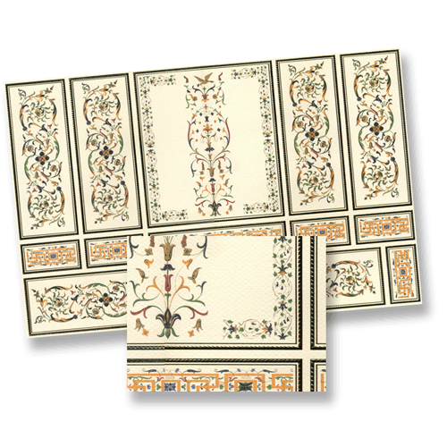 Dollhouse Miniature Deco Wall Panel Section, 4pc